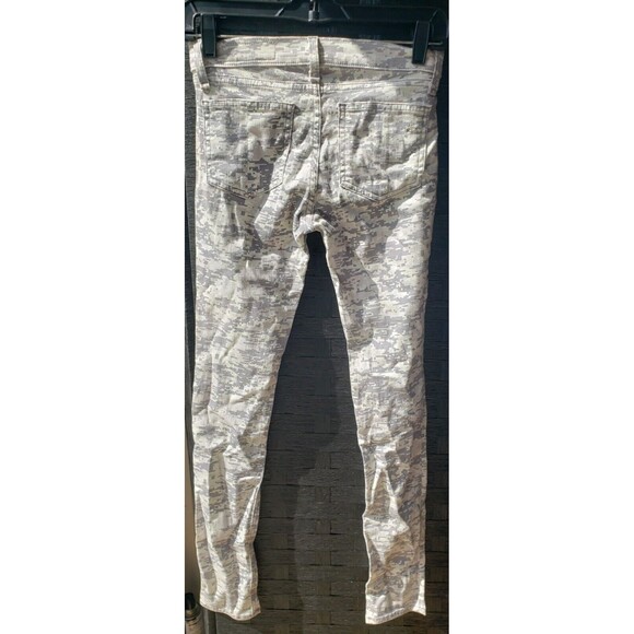 Rag & Bone Womens 25 Gray / White Geometric Printed 5 Pocket Skinny Jeans - Picture 2 of 7